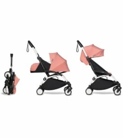 Babyzen YOYO2 Ultra Compact Complete 0+/6+ Stroller - White / Ginger