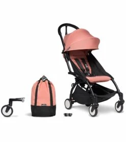 Babyzen YOYO2 Ultra Compact Complete 6+ Stroller & Rolling Bag Bundle - Black/Ginger