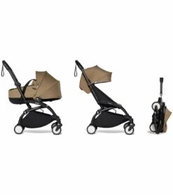 Babyzen YOYO2 Ultra Compact Complete 6+ Stroller With Bassinet - Black/Toffee