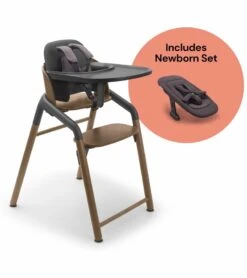 Bugaboo Giraffe Complete High Chair + Newborn Set Bundle - Warm Wood / Grey / Tornado Grey