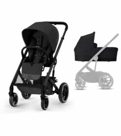 Cybex Balios S Lux Full Size Stroller + Cot S Bassinet Bundle (One Box) - All Black