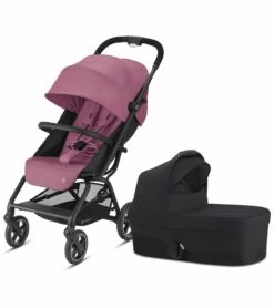 Cybex Eezy S+ 2 Compact Stroller + Cot S Bundle - Magnolia Pink / Deep Black