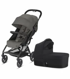 Cybex Eezy S+ 2 Compact Stroller + Cot S Bundle - Soho Grey / Deep Black