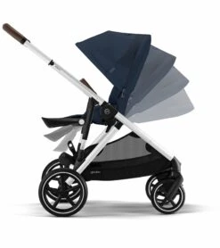 Cybex Gazelle S 2 Single-to-Double Stroller - Silver Frame / Ocean Blue -Babyzen || Stokke || CHICCO Sales cybex gazelle s 2 single to double stroller silver frame ocean blue 141