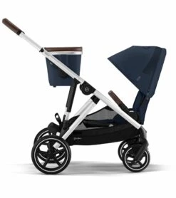 Cybex Gazelle S 2 Single-to-Double Stroller - Silver Frame / Ocean Blue -Babyzen || Stokke || CHICCO Sales cybex gazelle s 2 single to double stroller silver frame ocean blue 142