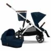 Cybex Gazelle S 2 Stroller + Cot Bundle - Silver Frame / Ocean Blue