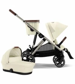 Cybex Gazelle S 2 Stroller + Cot Bundle - Taupe Frame / Seashell Beige
