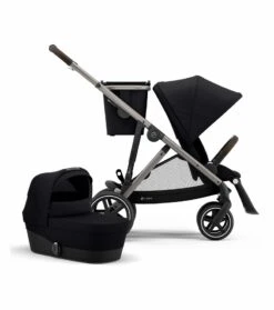 Cybex Gazelle S Stroller & Cot - Deep Black (Taupe Frame)