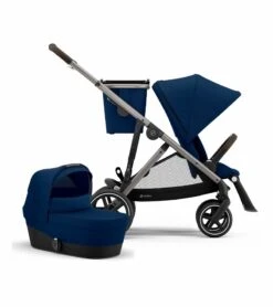 Cybex Gazelle S Stroller & Cot - Navy Blue (Taupe Frame)