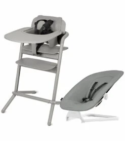 Cybex Lemo 1.5 High Chair + Bouncer Bundle - Storm Grey / Storm Grey