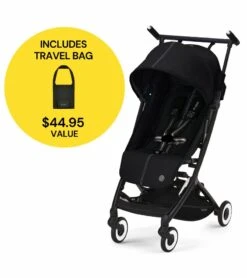 Cybex Libelle 2 Compact Stroller + Travel Bag Bundle - Moon Black
