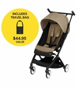 Cybex Libelle Compact Stroller + Travel Bag Bundle - Classic Beige / Black
