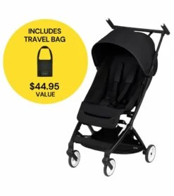 Cybex Libelle Compact Stroller + Travel Bag Bundle - Deep Black / Black