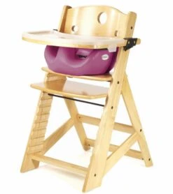 Keekaroo Height Right High Chair & Infant Insert - Natural / Raspberry