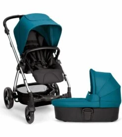 Mamas & Papas Sola 2 Chrome Stroller & Carrycot - Petrol Blue