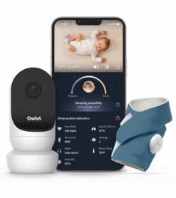 Owlet Cam 2 & Dream Sock Duo Smart Baby Monitoring System - Bedtime Blue