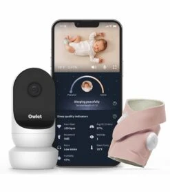 Owlet Cam 2 & Dream Sock Duo Smart Baby Monitoring System - Dusty Rose