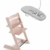 Stokke Tripp Trapp Chair + Newborn Set Bundle - Serene Pink