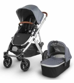 UPPAbaby 2018 / 2019 Vista Stroller - Gregory (Blue Melange/Silver/Saddle Leather)