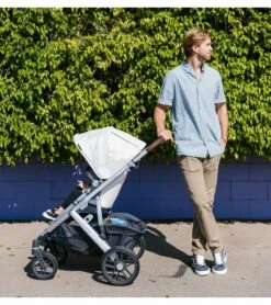 UPPAbaby 2019 VISTA Stroller - Bryce (White Marl/Silver/Chestnut Leather) -Babyzen || Stokke || CHICCO Sales uppababy 2019 vista stroller bryce white marl silver chestnut leather 183