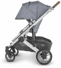 UPPAbaby Cruz V2 Stroller + Bassinet - Gregory (Blue Melange/Silver/Saddle Leather) -Babyzen || Stokke || CHICCO Sales uppababy cruz v2 stroller gregory blue melange silver saddle leather 102