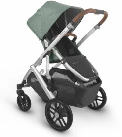 UPPAbaby Vista V2 Single-to-Double Stroller - Emmett (Green Melange/Silver/Saddle Leather) -Babyzen || Stokke || CHICCO Sales uppababy vista v2 single to double stroller emmett green melange silver saddle leather 65
