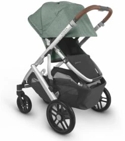 UPPAbaby Vista V2 Single-to-Double Stroller - Emmett (Green Melange/Silver/Saddle Leather) -Babyzen || Stokke || CHICCO Sales uppababy vista v2 single to double stroller emmett green melange silver saddle leather 66